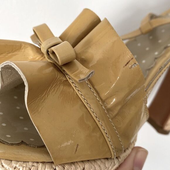 Moschino Butter Yellow Heels Stiletto Slingback Ruffled Ribbon 7.5 Feminine - Picture 15 of 15